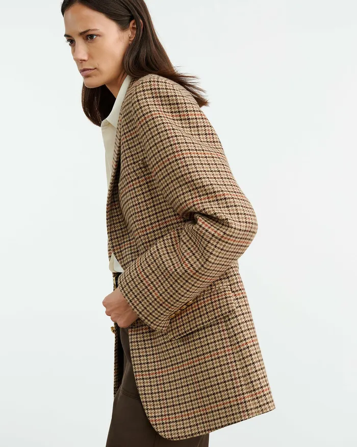 ROMAIN BLAZER Large Oak Check Jackets and Blazers Nili Lotan Women