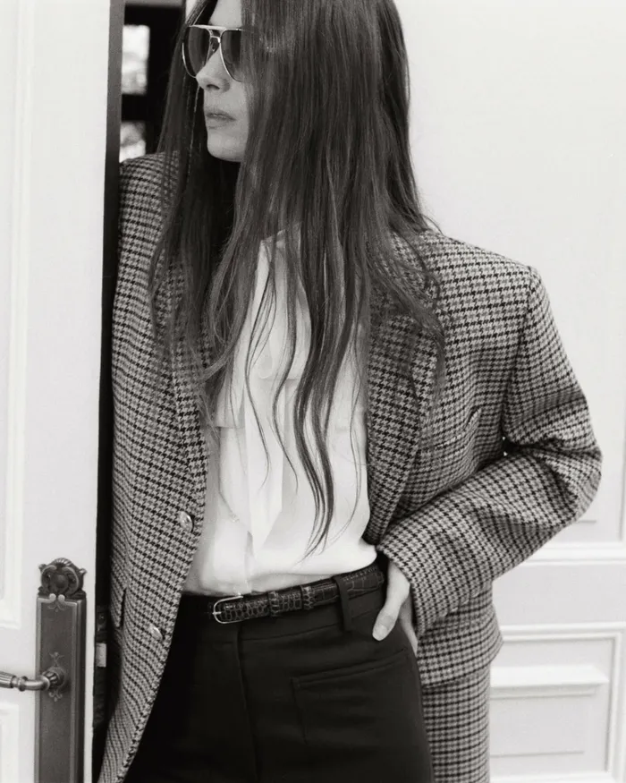 ROMAIN BLAZER Large Oak Check Jackets and Blazers Nili Lotan Women
