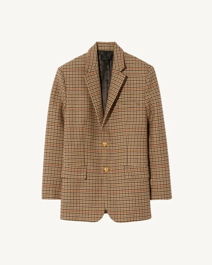 ROMAIN BLAZER Large Oak Check Jackets and Blazers Nili Lotan Women