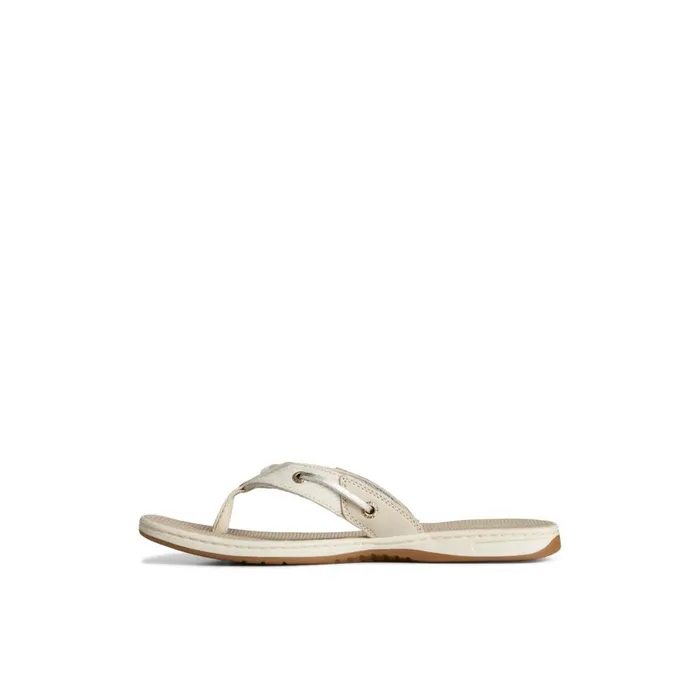 Sandals Women Sperry Seafish Metallic Flip Flop Grey
