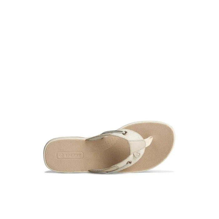 Sandals Women Sperry Seafish Metallic Flip Flop Grey