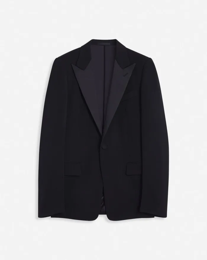 Satin Collar Tuxedo Jacket Black Men Lanvin Coats and Jackets