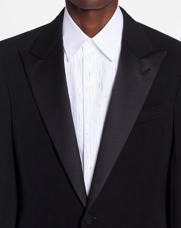 Satin Collar Tuxedo Jacket Black Men Lanvin Coats and Jackets Satin Collar Tuxedo Jacket Black Men Lanvin Coats and Jackets