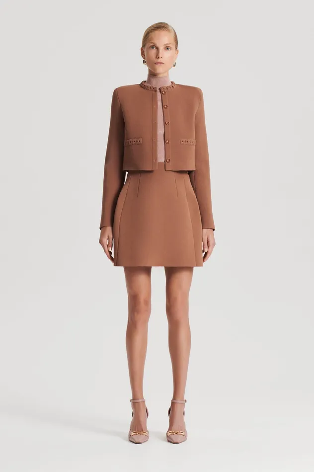 Scanlan Theodore Jackets Women CREPE KNIT DAISY CROP JACKET SPICE