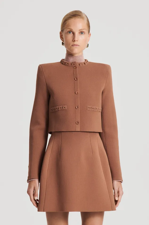 Scanlan Theodore Jackets Women CREPE KNIT DAISY CROP JACKET SPICE