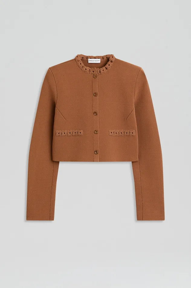 Scanlan Theodore Jackets Women CREPE KNIT DAISY CROP JACKET SPICE