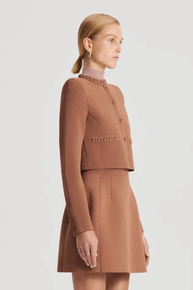 Scanlan Theodore Jackets Women CREPE KNIT DAISY CROP JACKET SPICE