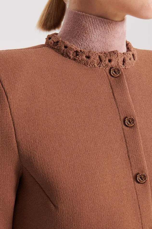 Scanlan Theodore Jackets Women CREPE KNIT DAISY CROP JACKET SPICE
