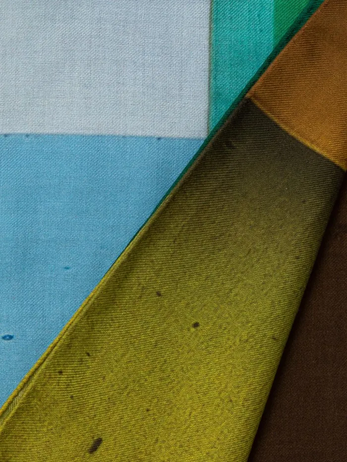 Scarf In Cashmere And Silk With Mimosa Liquid Light Print Mimosamulticolor Women Akris Collector Scarves