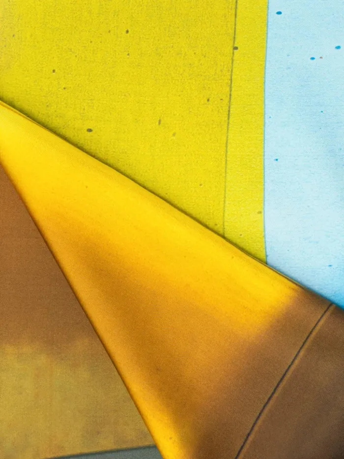 Scarf In Silk With Mimosa Liquid Light Print Multicolor Women Akris Collector Scarves