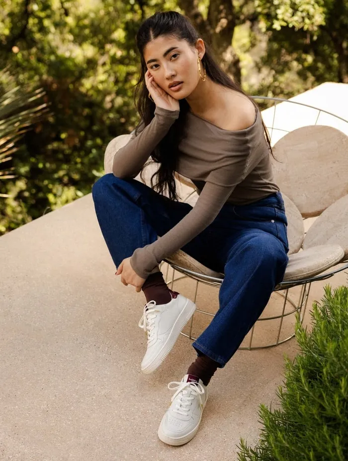 Scott Off White and Garnet Women Bobbies Sneakers