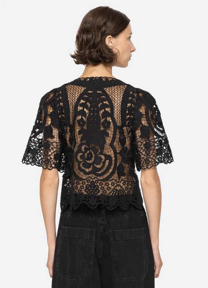 Sea New York Tops Women Gianna Tie Top Black