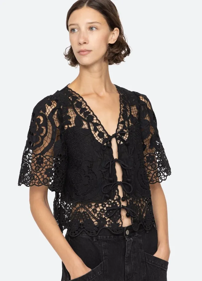Sea New York Tops Women Gianna Tie Top Black