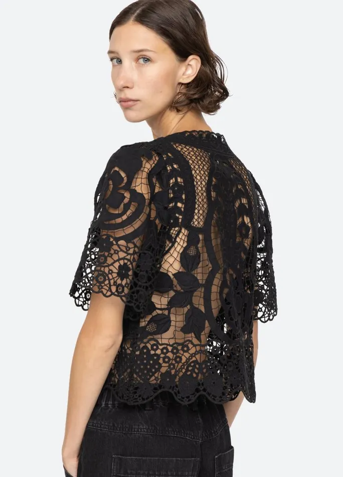 Sea New York Tops Women Gianna Tie Top Black