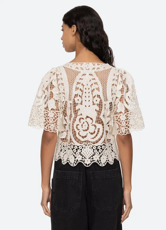 Sea New York Tops Women Gianna Tie Top Black