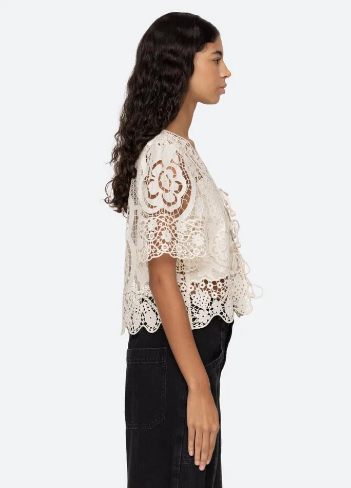 Sea New York Tops Women Gianna Tie Top Black