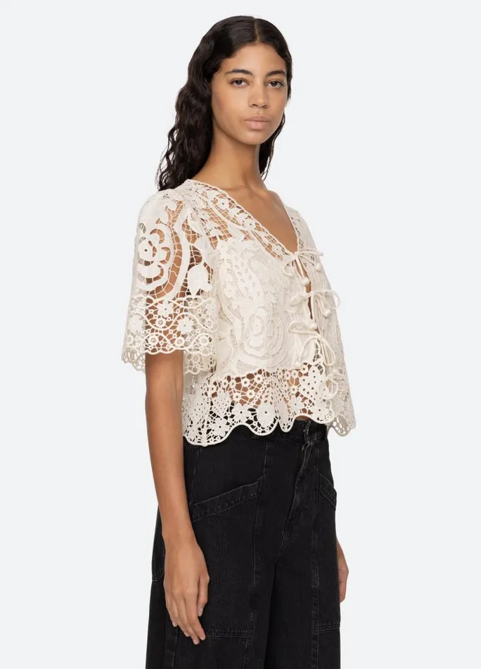 Sea New York Tops Women Gianna Tie Top Black