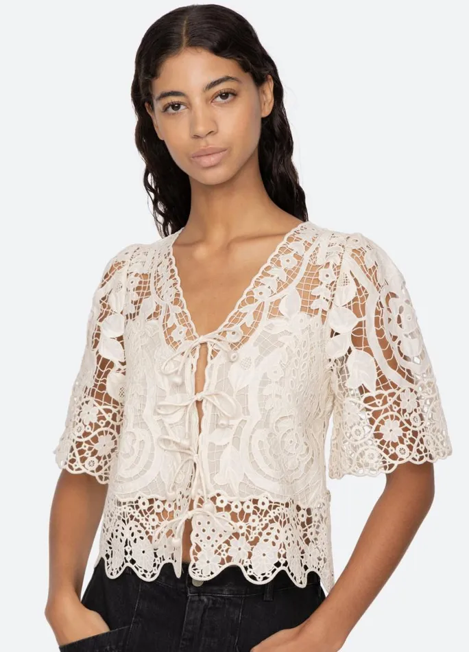 Sea New York Tops Women Gianna Tie Top Black