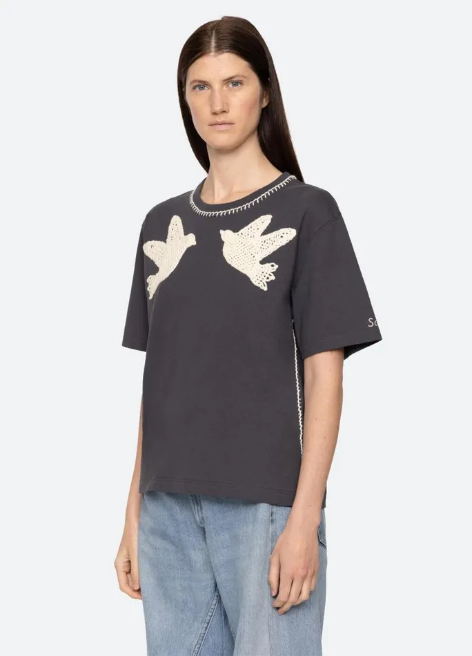Sea New York Tops Women Sally TShirt Charcoal Sea New York Tops Women Sally TShirt Charcoal