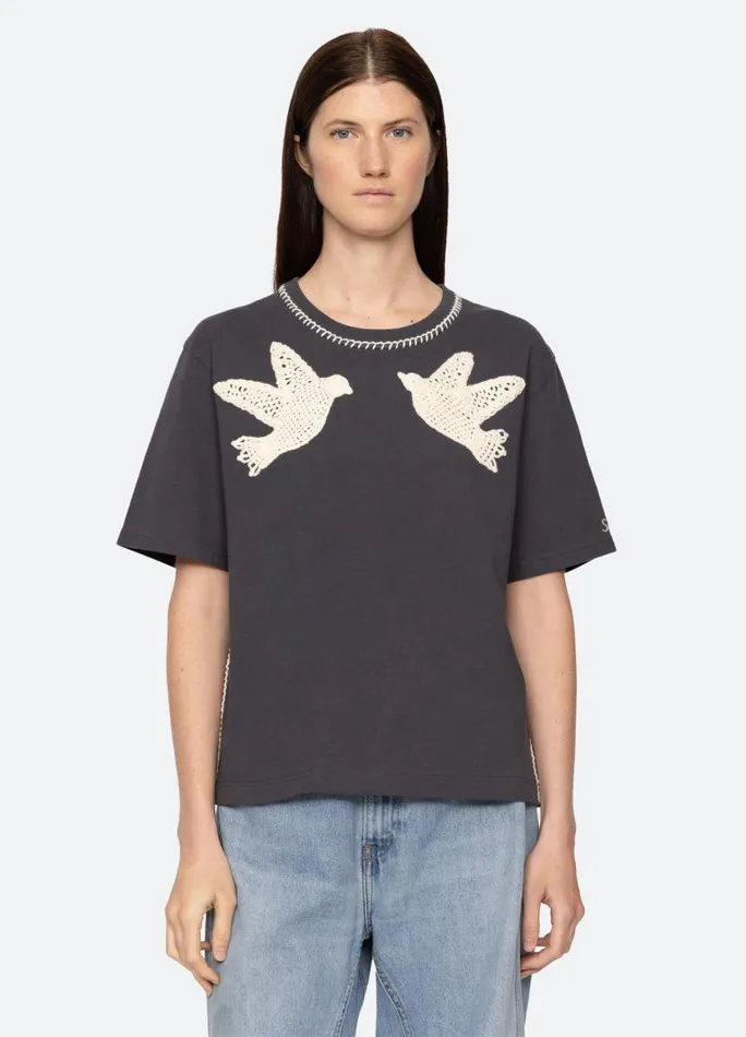 Sea New York Tops Women Sally TShirt Charcoal Sea New York Tops Women Sally TShirt Charcoal