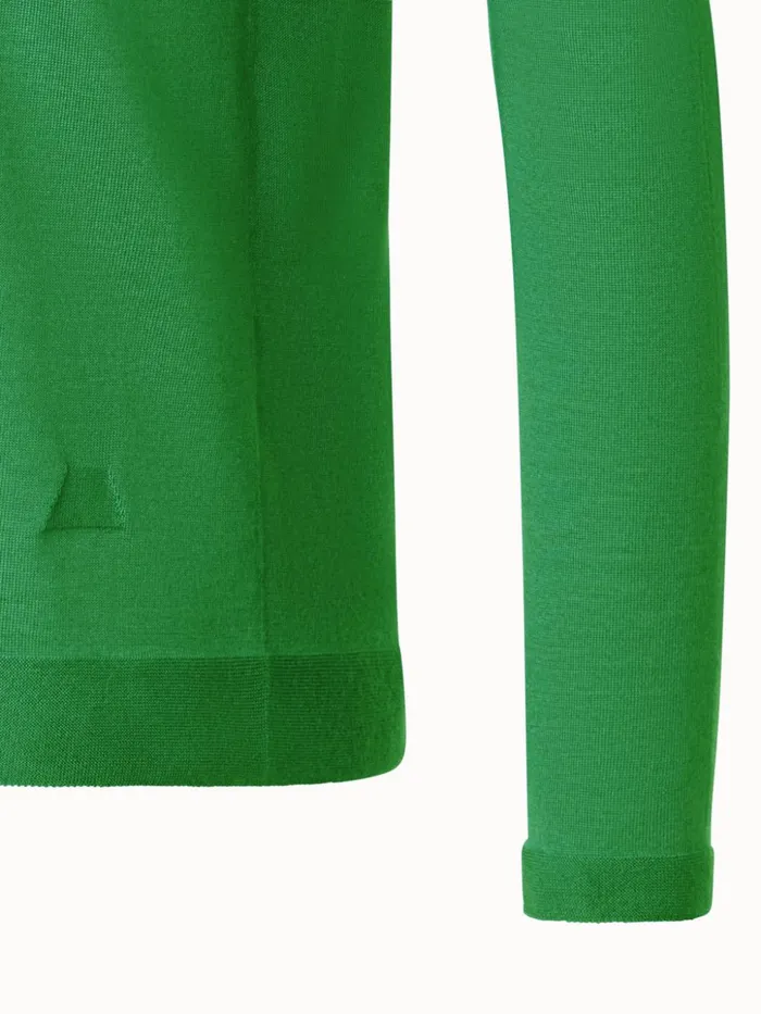 Seamless Cashmere Silk Knit Sweater Leaf Women Akris Knitwear