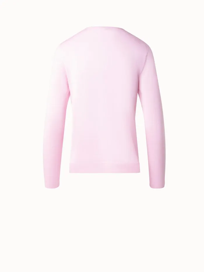 Seamless Cashmere Silk Knit Sweater Lotus Women Akris Knitwear