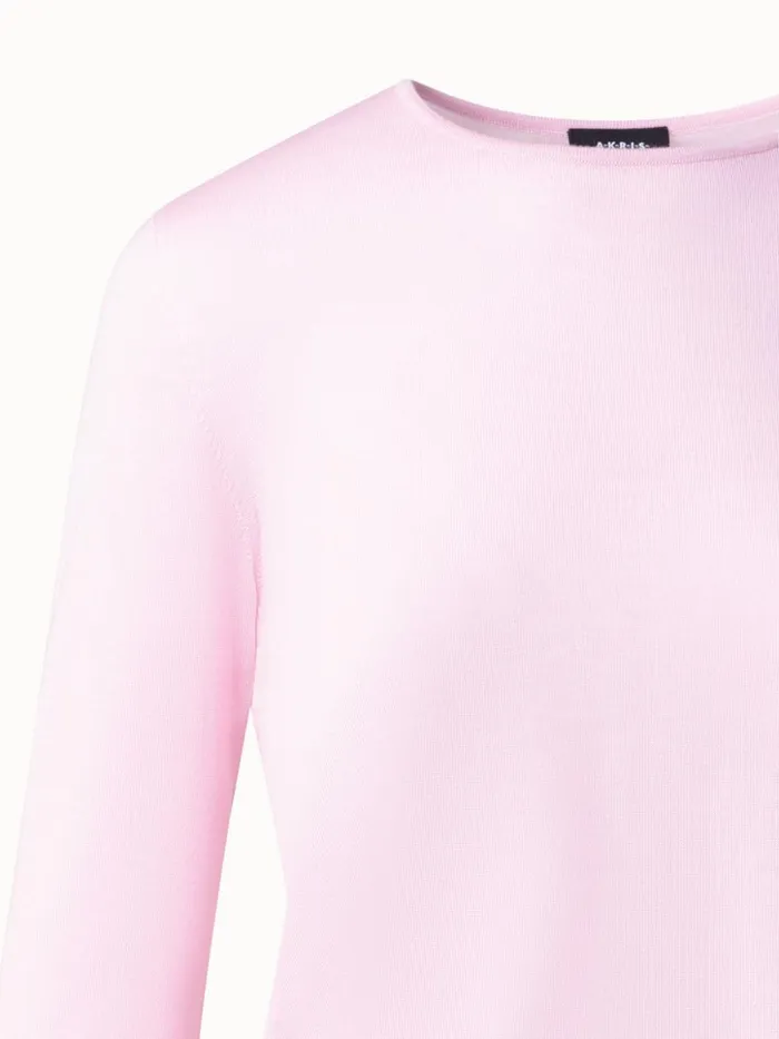 Seamless Cashmere Silk Knit Sweater Lotus Women Akris Knitwear