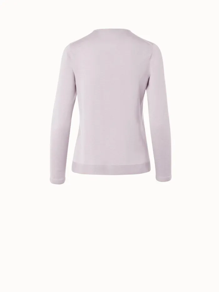 Seamless Pullover From Cashmere Silk Greige Women Akris Knitwear