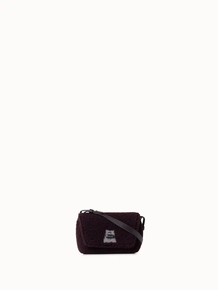 Shearling Crossbody Bag Burgundy Women Akris Mini Bags