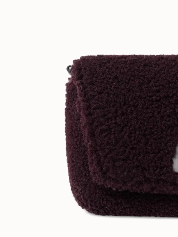 Shearling Crossbody Bag Burgundy Women Akris Mini Bags