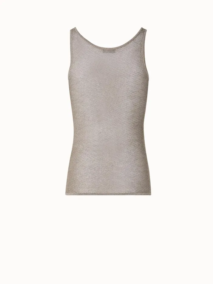 Sheer Silk Mesh Knit Tank Gold Women Akris Knitwear