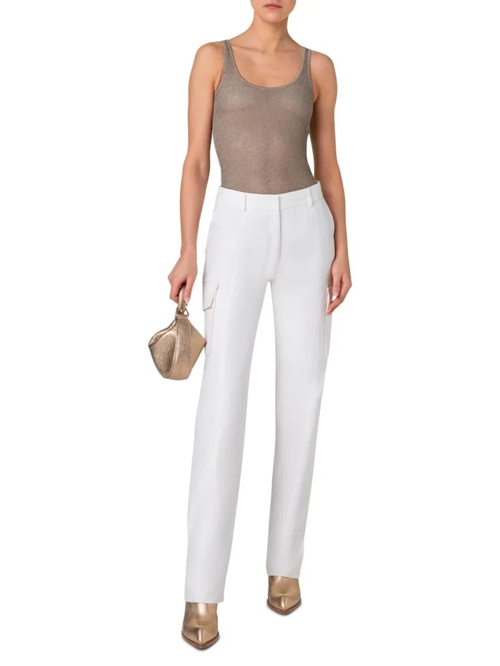 Sheer Silk Mesh Knit Tank Gold Women Akris Knitwear