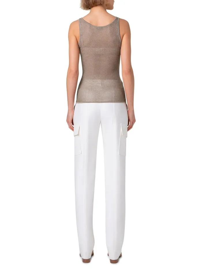 Sheer Silk Mesh Knit Tank Gold Women Akris Knitwear