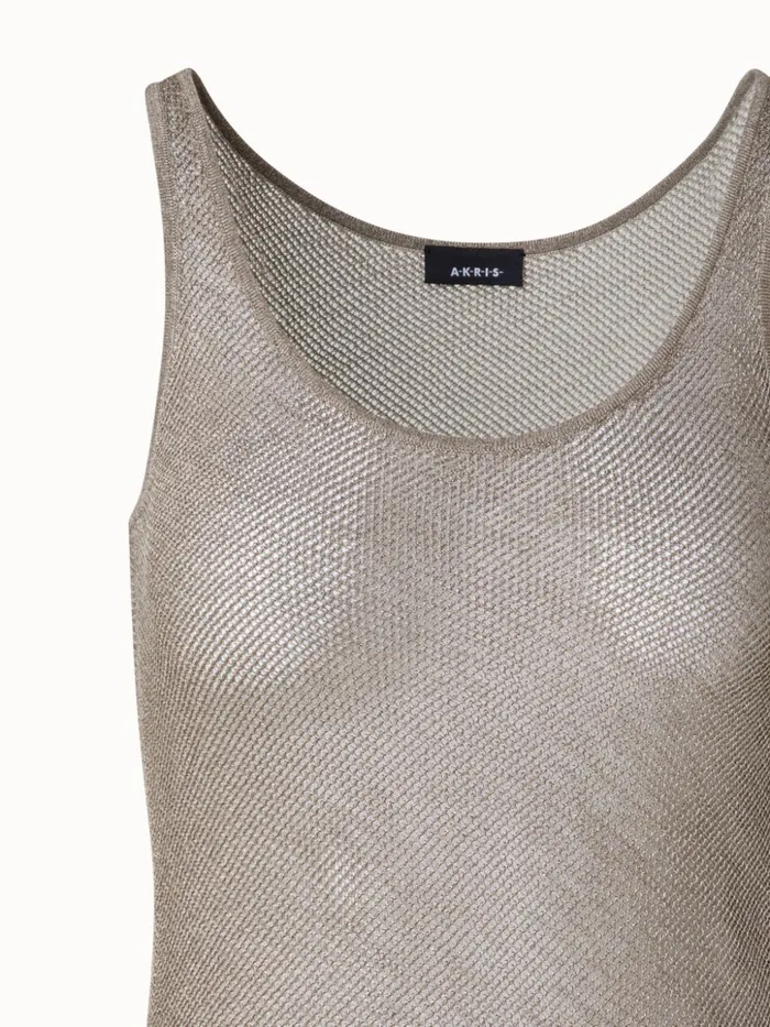 Sheer Silk Mesh Knit Tank Gold Women Akris Knitwear