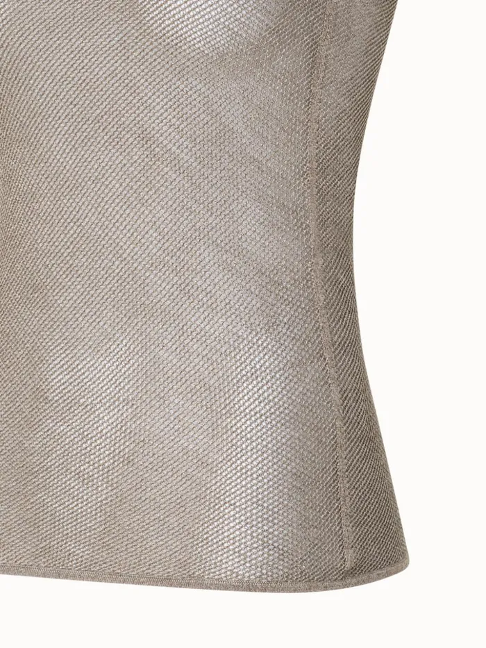 Sheer Silk Mesh Knit Tank Gold Women Akris Knitwear