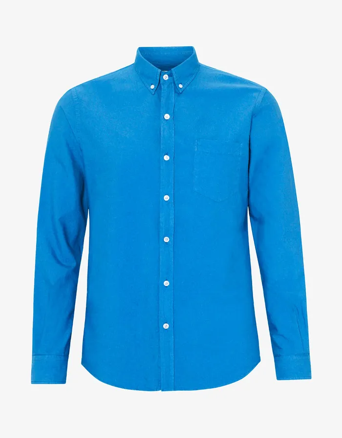 Shirts Colorfulstandard Men Organic Button Down Shirt 8211 Pacific Blue