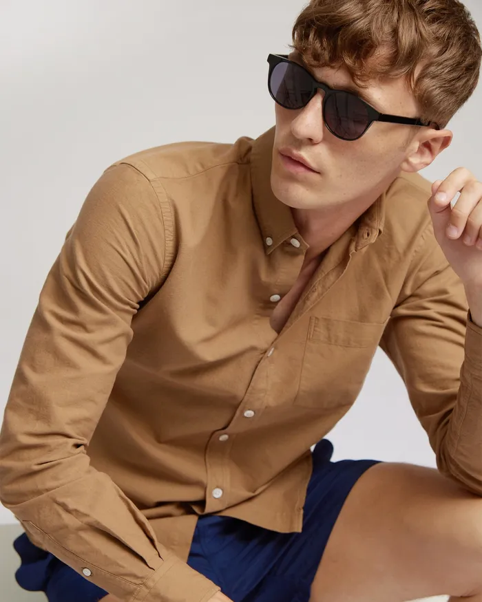 Shirts Colorfulstandard Men Organic Button Down Shirt 8211 Pacific Blue