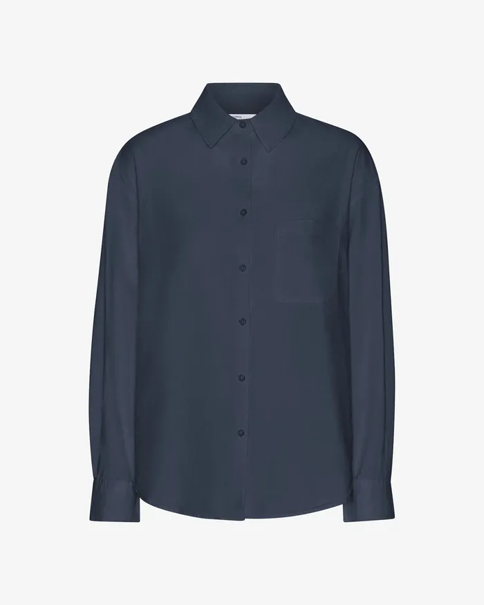 Shirts Colorfulstandard Women Organic Oversized Shirt 8211 Petrol Blue