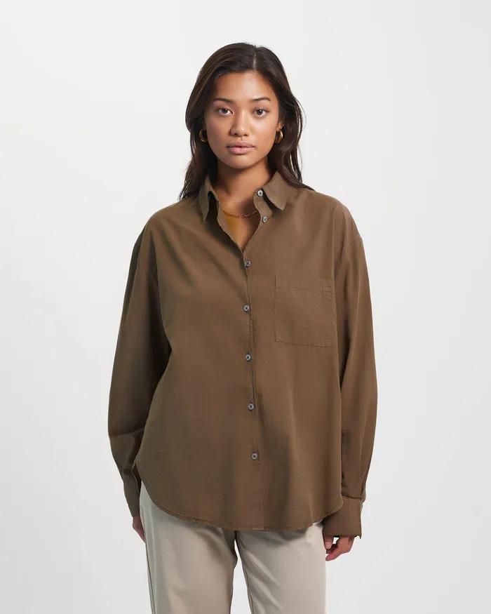 Shirts Colorfulstandard Women Organic Oversized Shirt 8211 Petrol Blue