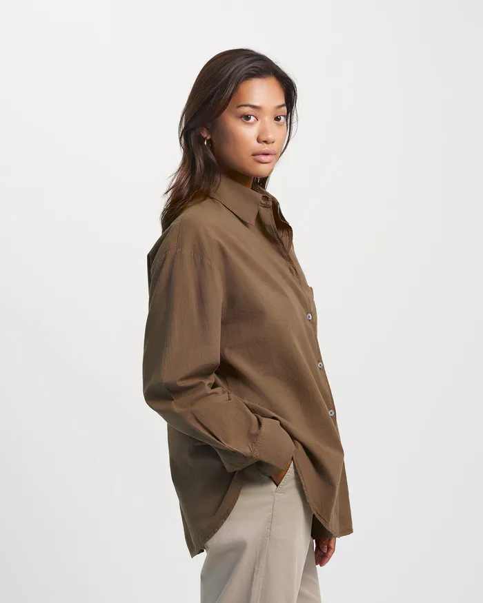 Shirts Colorfulstandard Women Organic Oversized Shirt 8211 Petrol Blue