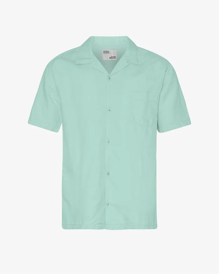 Shirts Men Linen Short Sleeved Shirt 8211 Light Aqua Colorfulstandard