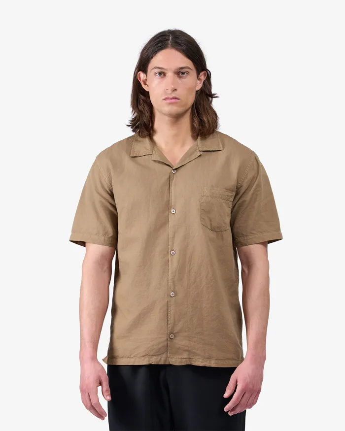 Shirts Men Linen Short Sleeved Shirt 8211 Light Aqua Colorfulstandard