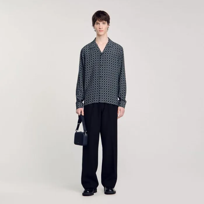 Shirts Men SANDRO Loosefit Shirt Navy Blue