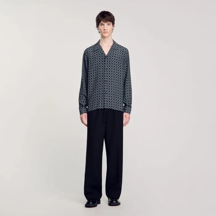 Shirts Men SANDRO Loosefit Shirt Navy Blue