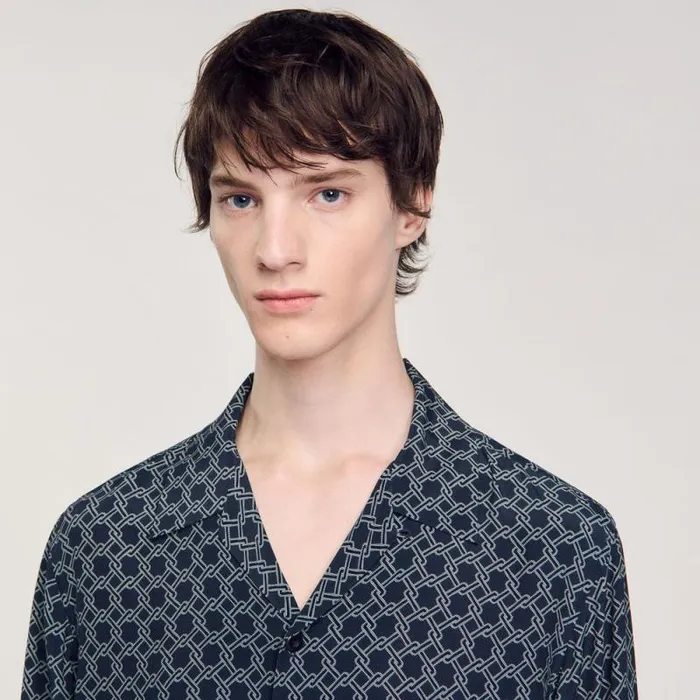 Shirts Men SANDRO Loosefit Shirt Navy Blue