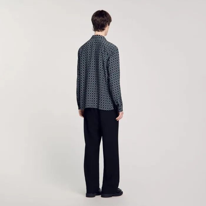 Shirts Men SANDRO Loosefit Shirt Navy Blue