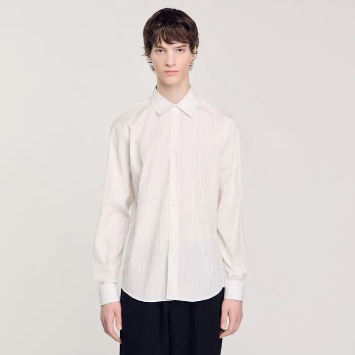 Shirts Men SANDRO Striped Shirt White