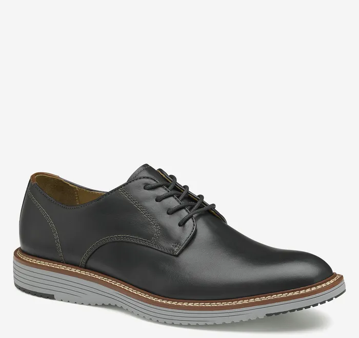 Shoes Men Johnston and Murphy Upton Plain Toe Black Full Grain