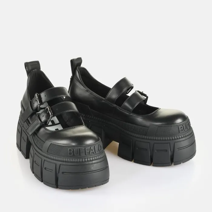 Shop Ballet Flats BUFFALO Gospher Ballerina Black