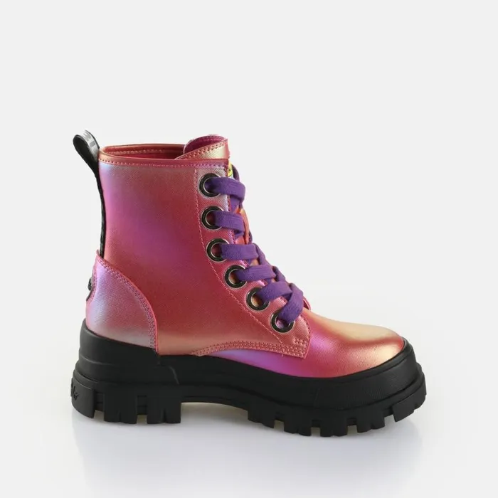 Shop Boots and AnkleBoots BUFFALO Aspha Lace Up Hi Pink